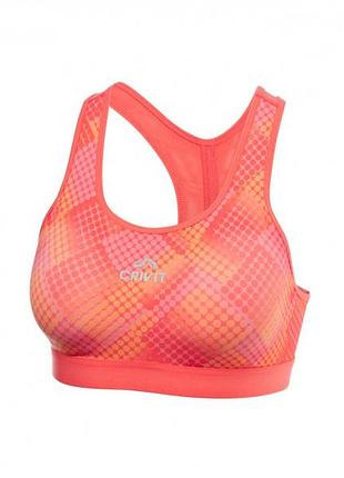 Спортивный топ борцовка для женщины crivit lycra® 494315 s коралловый