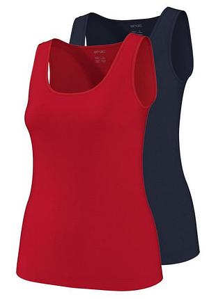 Майка набор 2шт. хлопковые для женщины esmara lycra® 507220-1 m комбинированный