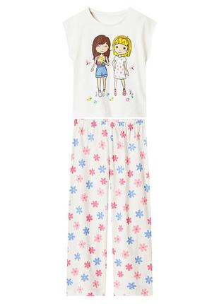 Пижама (футболка и штаны) для девочки lupilu lidl 496829 098-104 см (2-4 years) белый