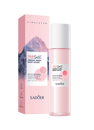 Лосьйон для обличчя sadoer himalayan з рожевою сіллю та центелою, зволожуючий для очищення пор 100 мл