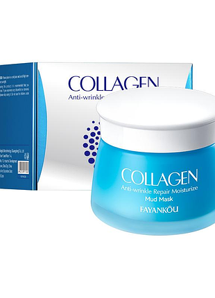 Антивікова грязьова маска-плівка fayankou collagen для відновлення, зволоження та пружності шкіри 120 г