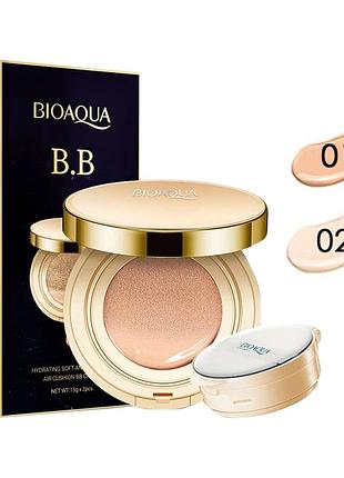 Кушон bioaqua exquisite & delicate bb cushion cream spf50 15 г + 15 г (со сменным блоком) палитра