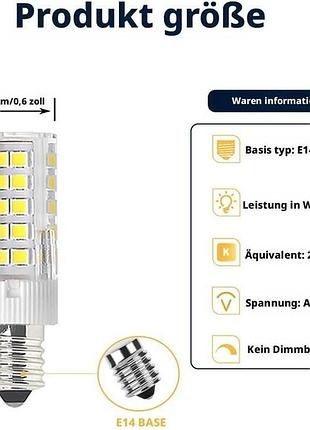 Світлодіодні лампочки e14,3 вт, еквівалент 25 вт, led лампочка е14 денне біле світло 6000 k, лампочки змінного струму 220-240 в,