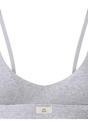 Бюстгальтер без косточек в рубчик для женщины esmara lycra® 507247 l серый
