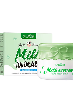 Нічна маска для обличчя sadoer milk avocado живильна 120 г