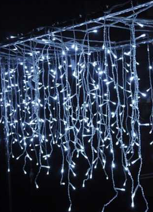 Xmas гирлянда led 120 3.3line short curtain (сосульки/бахрома) w-1 белая 5 mетров ул.+соед.белый 3936