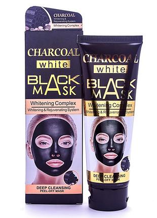 Черная маска для лица wokali charcoal black mask whitening complex wkl464 130 мл