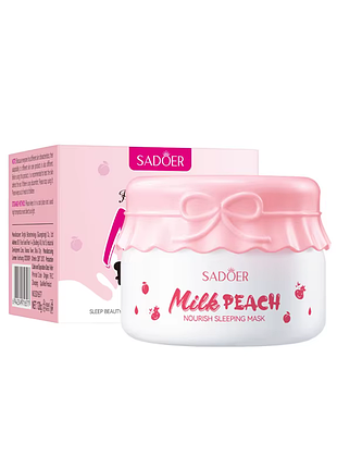 Нічна маска для обличчя sadoer milk peach живильна 120 г