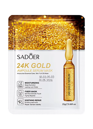 Тканевая маска для лица sadoer 24k gold увлажняющая, омолаживающая 25 г