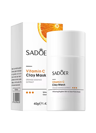 Глиняная маска-стик для лица sadoer vitamin c для глубокой очистки пор 40 г