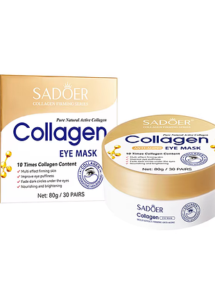 Гидрогелевые патчи под глаза sadoer collagen multi-effect антивозрастные, укрепляющие 60 шт
