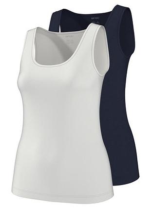 Майка набор 2шт. хлопковые для женщины esmara lycra® 507220 l комбинированный