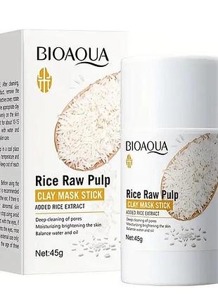 Глиняная маска-стик для лица bioaqua rice с очищающим и питательным эффектом 45 г