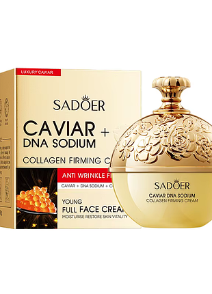 Крем для обличчя sadoer caviar dna sodium collagen firming з ікрою та колагеном, антивіковий, зміцнюючий 30 г