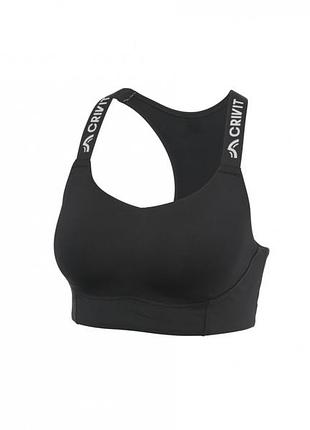 Спортивный топ борцовка для женщины crivit lycra® 494315 l черный