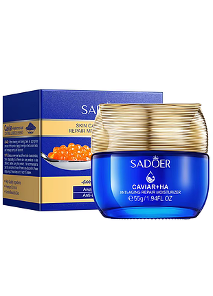 Крем для обличчя sadoer caviar hyaluronic acid антивіковий, зволожуючий, живильний 55 г