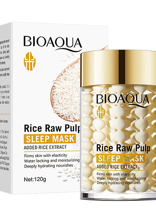 Нічна маска для обличчя bioaqua rice відновлююча та поживна 120 г