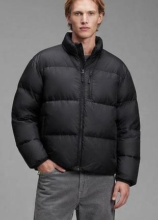 Мужской черный зимний пуховик gap xxl на флисе пог 76см