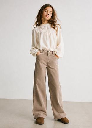 Стильні вельветові брюки h&m wide-leg / широкого крою, 9–10 років.