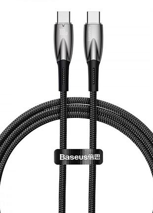 Кабель baseus glimmer series fast charging type-c to type-c 100w (1m) black
