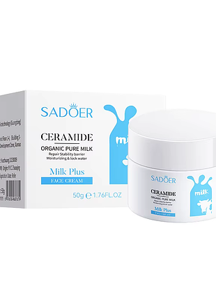 Крем для обличчя sadoer ceramide milk plus живильний, зволожуючий 50 г