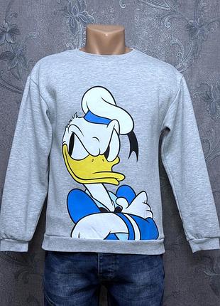 Світшот худі оверсайз дональд дак disney 12-13 років 158 см кофта тепла фліс дитяча одяг для дітей хлопчиків демісезон осінь весна зима