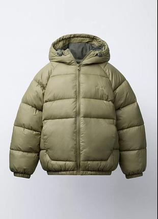 Zara новая с биркой классная стильная курточка пуфер с водоотталкивающей ткани