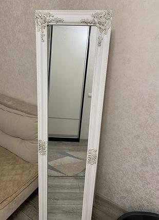 Дзеркало підлогове в білій рамі 160х40 см