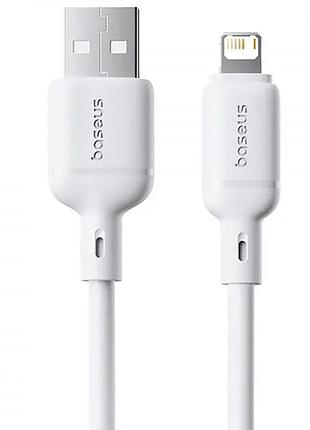 Кабель baseus silky series fast charging lightning 2.4a (1m) white
