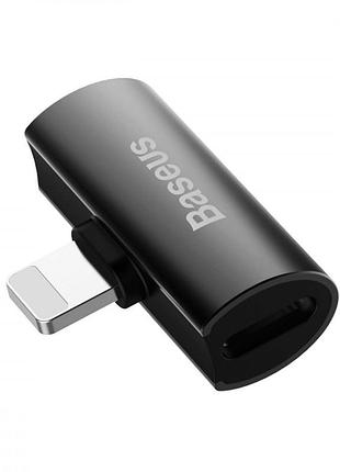 Перехідник aux baseus l46 lightning to lightning + lightning black