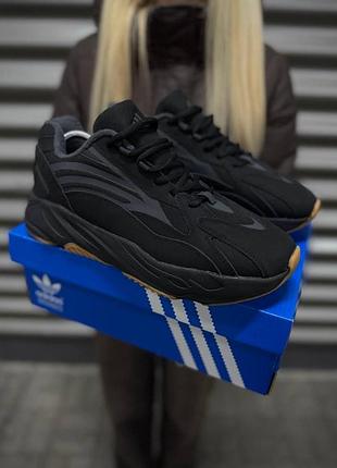 Термо кроссовки adidas yeezy boost 700 адидас изи буст 700 из cordura черные для мужчин осень зима
