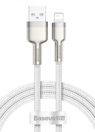 Кабель baseus cafule metal lightning 2.4a (1m) white