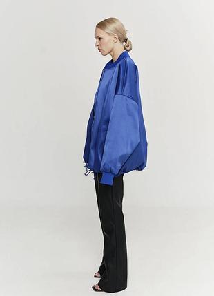 Бомбер атласний у кольорі електрик keepstyle 3