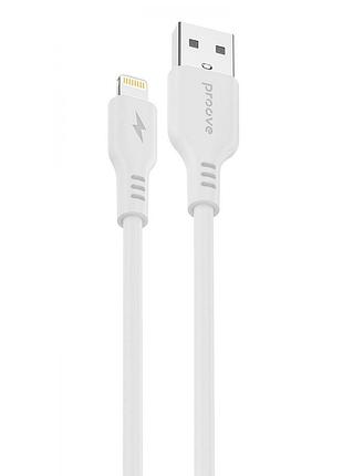 Кабель proove rebirth usb to lightning 2.4a (1m) white