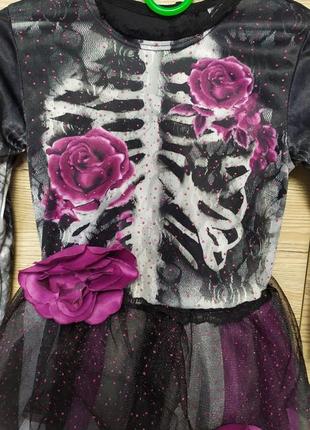 Детское платье, костюм ведьма, ведьмочка, смерть на 3-4 года на хеллоуин3 фото