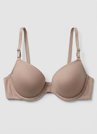 Жіночий гладкий бюстгальтер primark cares t-shirt bra (без пуш-ап, вшиті бретелі) 75а бежевий б-1116/15