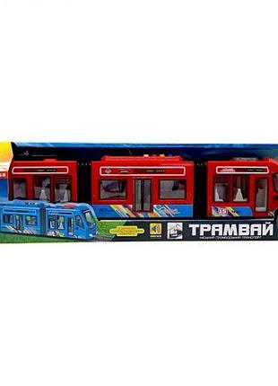 Трамвай автоексперт (червоний) (підсвітка, звуки, інерція, рухомі частини)