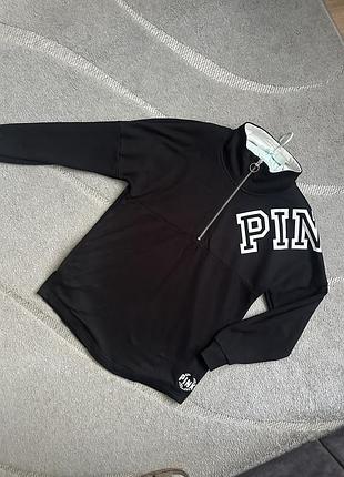 Толстовка жіноча pink подовжена чорна с