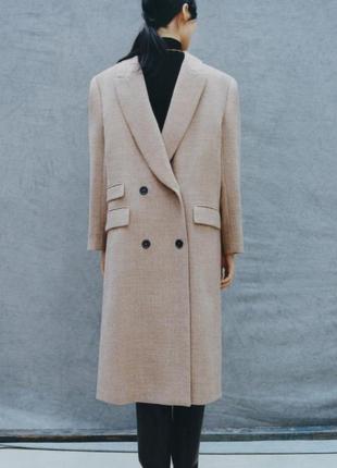 Шикарное пальто в мужском стиле zara 100%шерсти3 фото