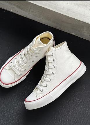 Кеди converse високі білі