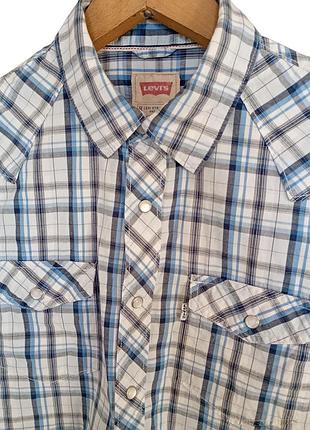 Чоловіча сорочка levi's у клітинку, біло-синя