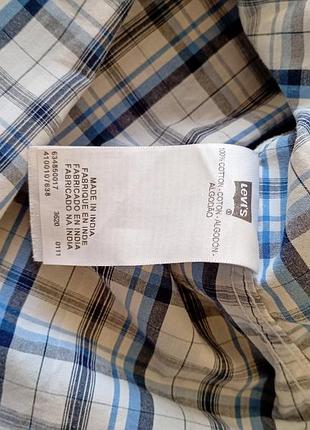 Чоловіча сорочка levi's у клітинку, біло-синя 4