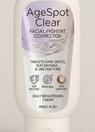 Корректор пигментации кожи agespot clear 100 мл для лица и тела флакон с дозатором для ровного тона