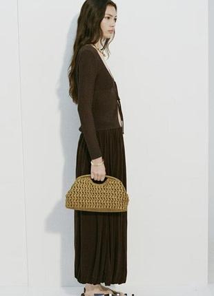 Плетеная сумочка-клатч из натурального волокна (бумажевой рафии) natural fiber clutch bag