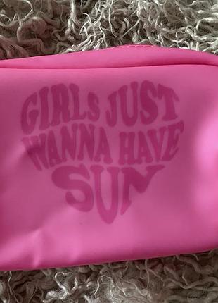 Косметичка для жінок розміри 15см на 11 см sinsay рожева з написом
