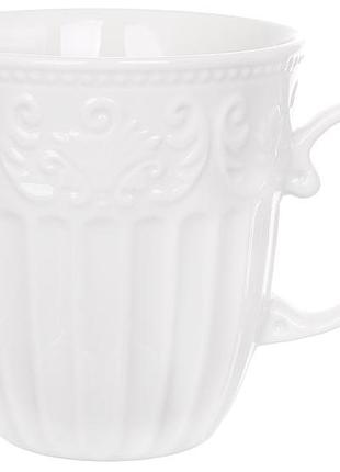 Кружка фарфоровая 350мл emboss white
