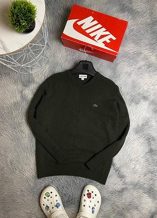 Продам мужской свитер из натуральной шерсти lacoste в болотном штанине костюм в xl размере свитшо кофта