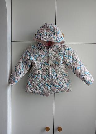 Куртка для дівчинки m&s baby демісезонна стьобана квітковий принт