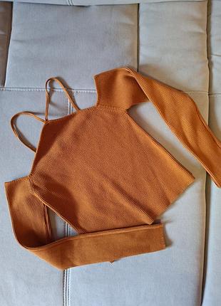 Лонгслів жіночий zara помаранчевий