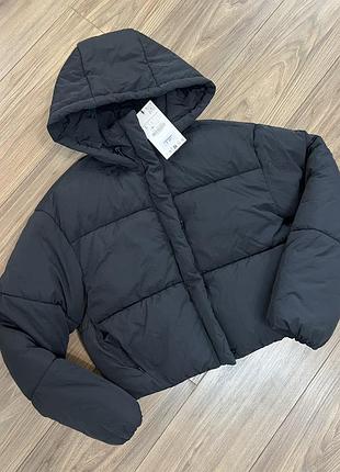 Куртка жіноча zara пуфер чорна